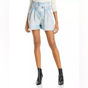 IRO Trab High Rise Denim Shorts in Light Wash size 38